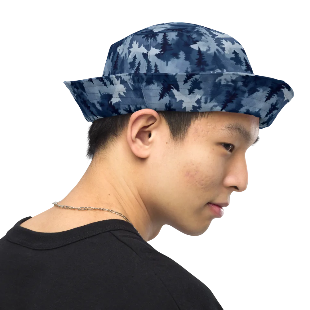 Frosted Evergreen on Reversible Bucket Hat — Right Outside