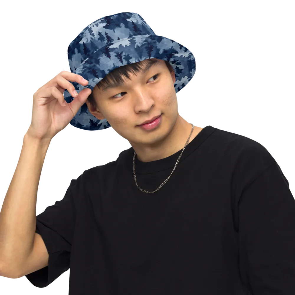 Frosted Evergreen on Reversible Bucket Hat — Front Inside