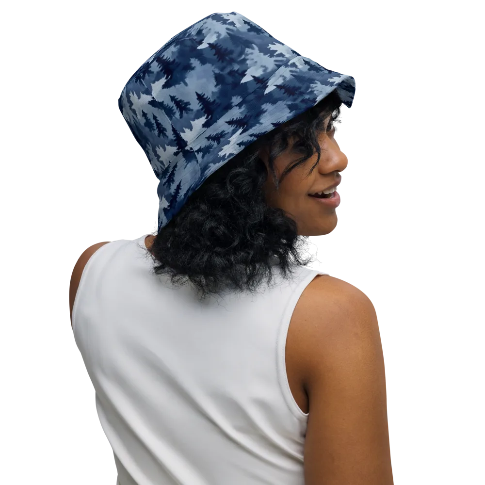 Frosted Evergreen on Reversible Bucket Hat — Right Outside
