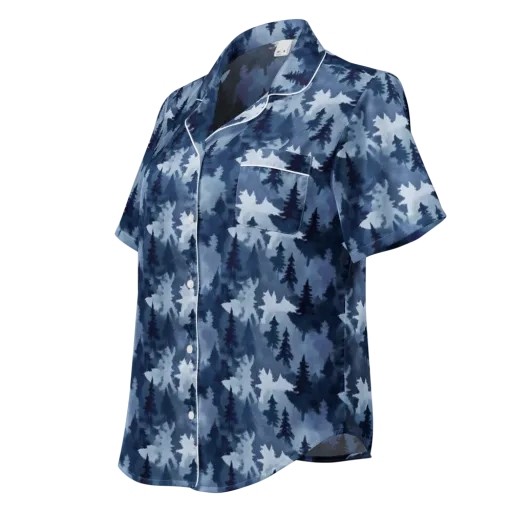 Frosted Evergreen on a Women's Short Sleeve Pajama Top