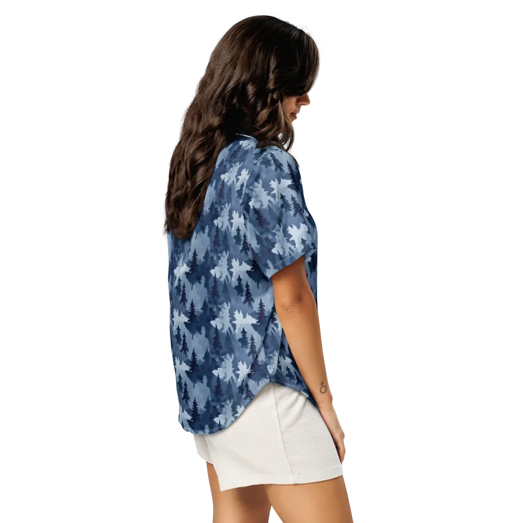 Frosted Evergreen on Women's Short Sleeve Pajama Top — Right Back