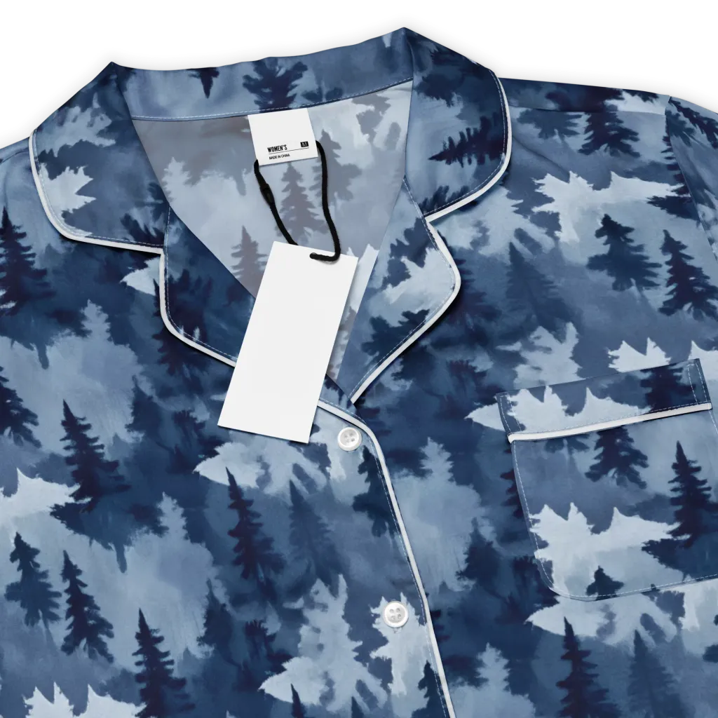 Frosted Evergreen on Women's Short Sleeve Pajama Top — Product details