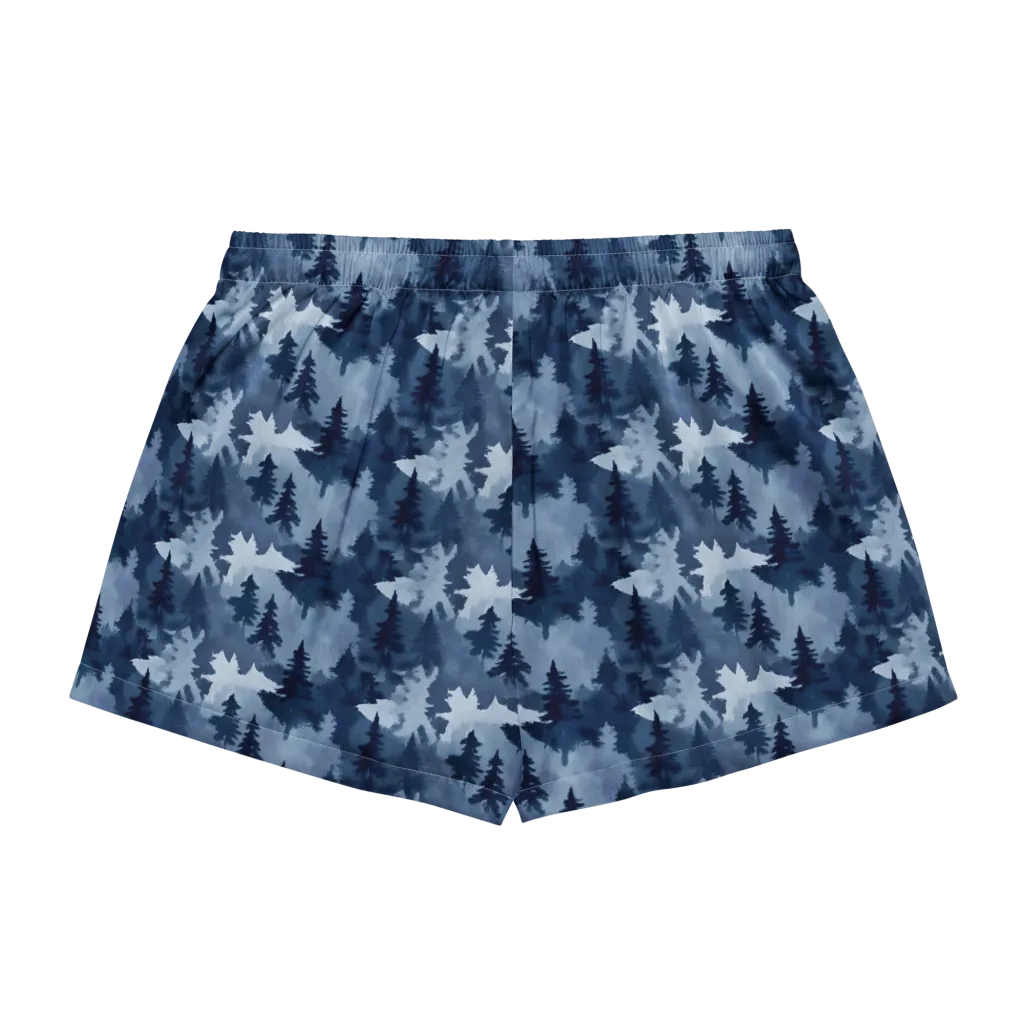 Frosted Evergreen on Women's Pajama Shorts — Back