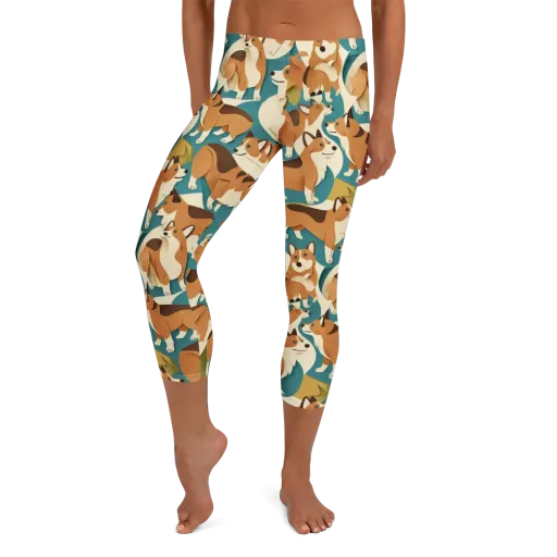 The Corgi Circuit on a Capri Leggings