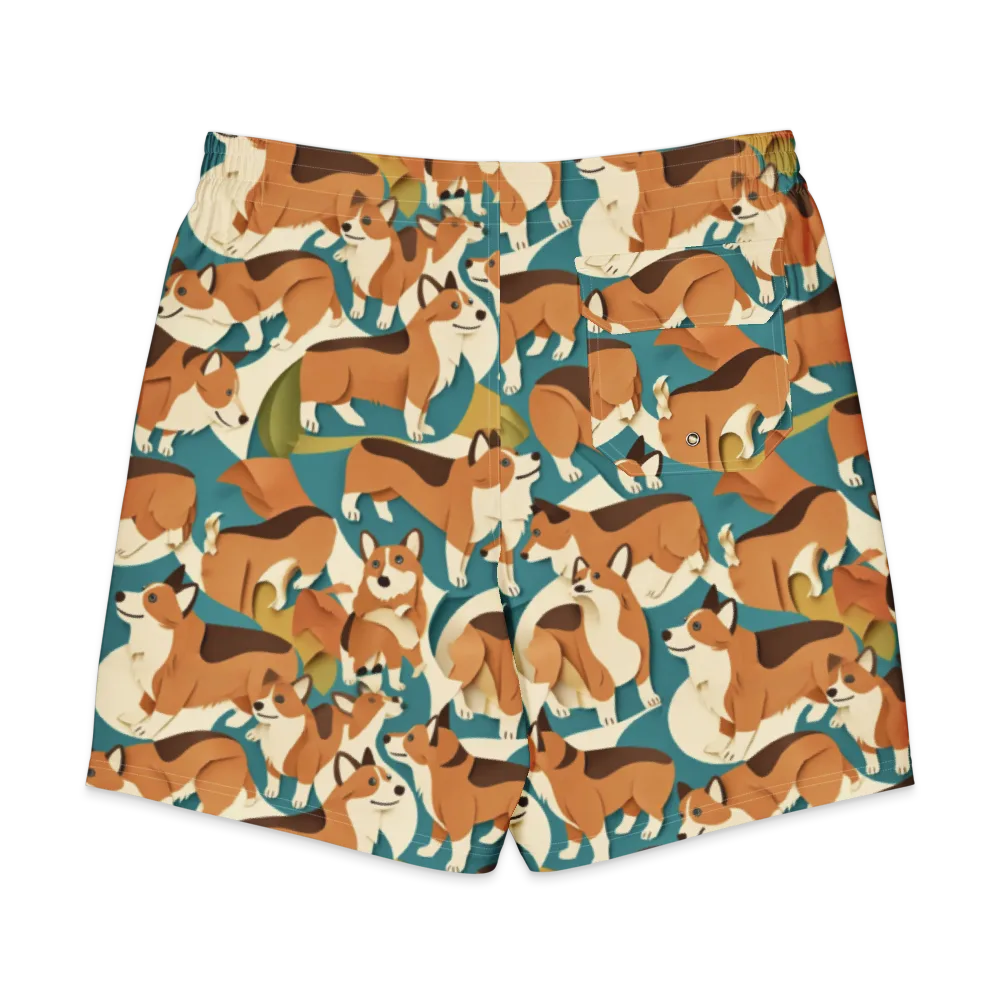 The Corgi Circuit on Men's Board Shorts — Back