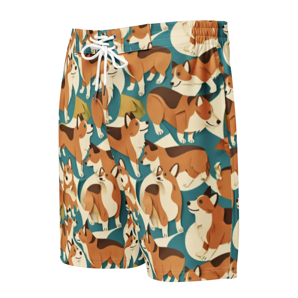 The Corgi Circuit on Men's Board Shorts — Front