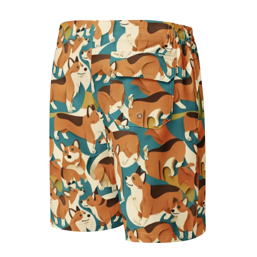 The Corgi Circuit on Men's Board Shorts — Back