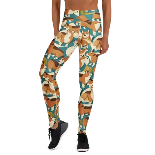 The Corgi Circuit on a Yoga Leggings
