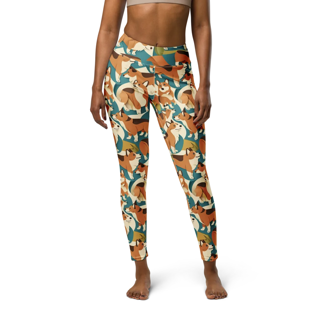 The Corgi Circuit on Yoga Leggings — Front