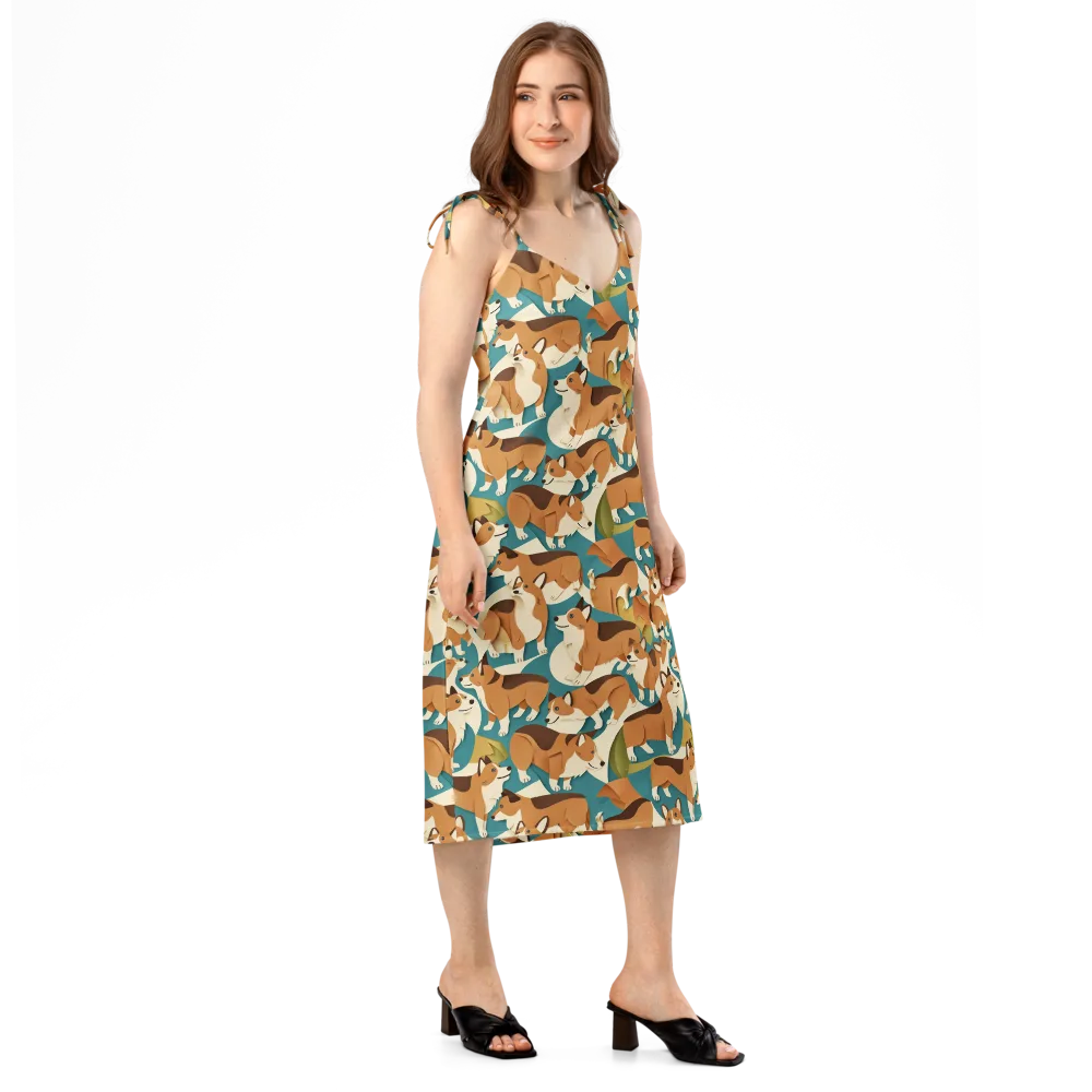 The Corgi Circuit on Slip Dress — Right Front