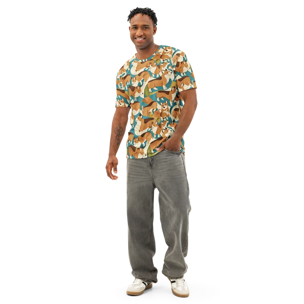 The Corgi Circuit on Men's Cotton Crew Neck T-Shirt — Front