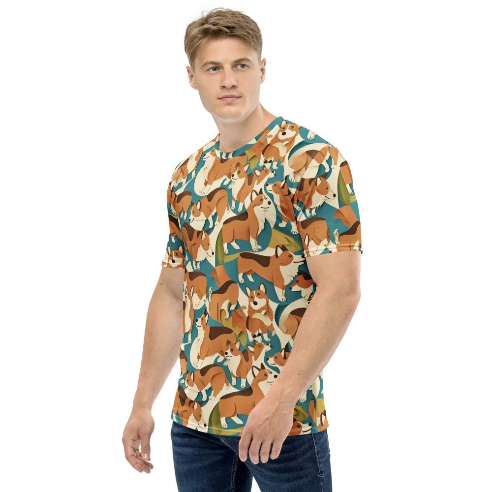 The Corgi Circuit on Men's Crew Neck T-Shirt — Left