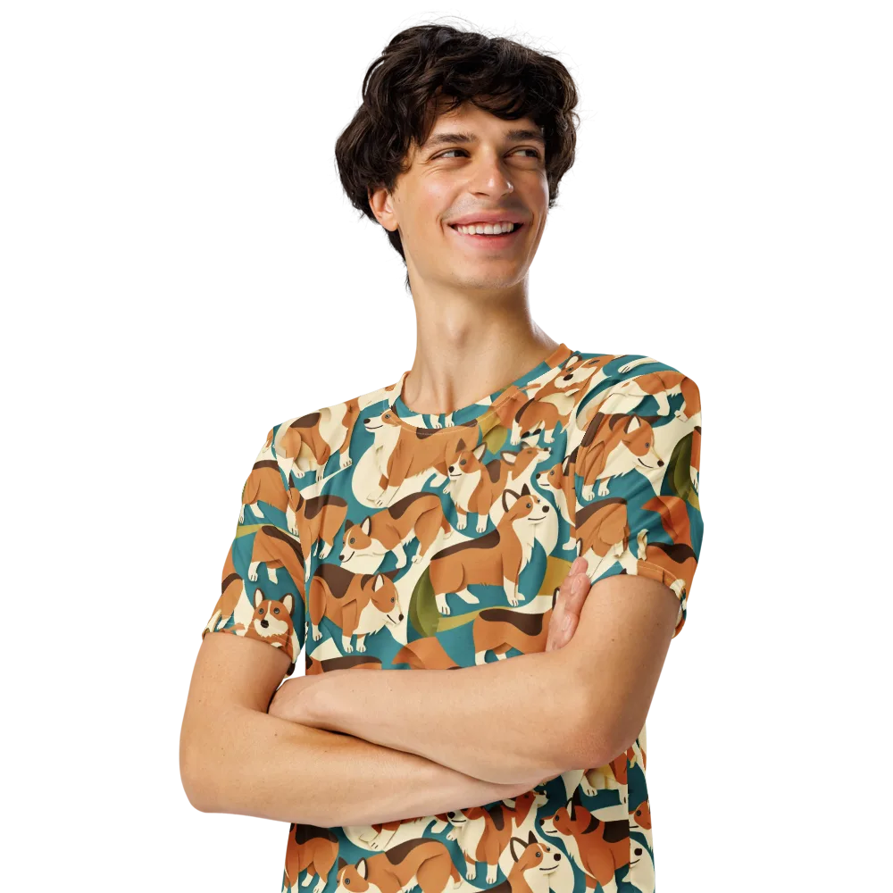 The Corgi Circuit on Men's Crew Neck T-Shirt — Left Front