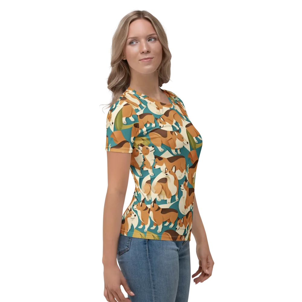 The Corgi Circuit on Women's Crew Neck T-Shirt — Right