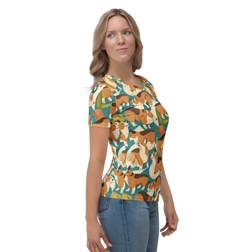 The Corgi Circuit on a Women's Crew Neck T-Shirt