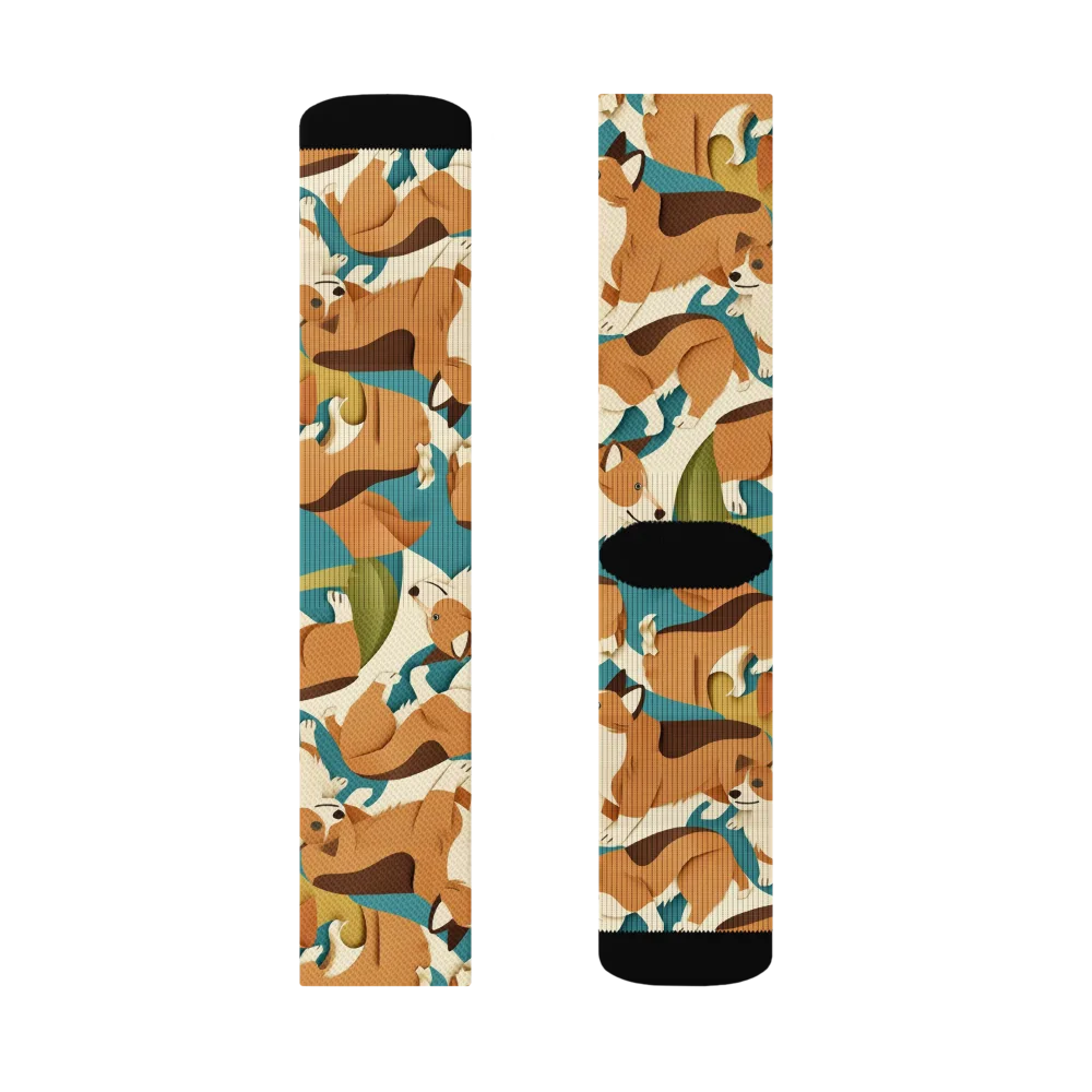 The Corgi Circuit on Socks — Left Sock