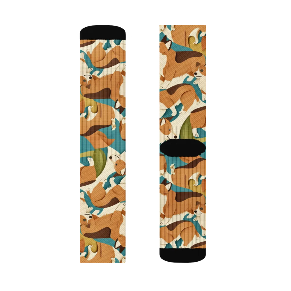 The Corgi Circuit on Socks — Right Sock