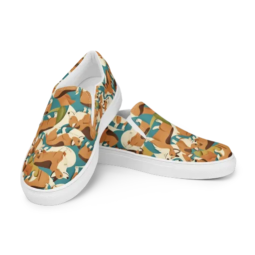 The Corgi Circuit on a Women's Slip-On Canvas Shoes
