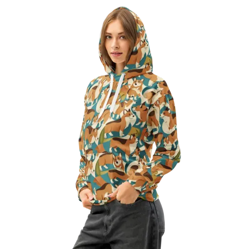 The Corgi Circuit on a Cotton Hoodie