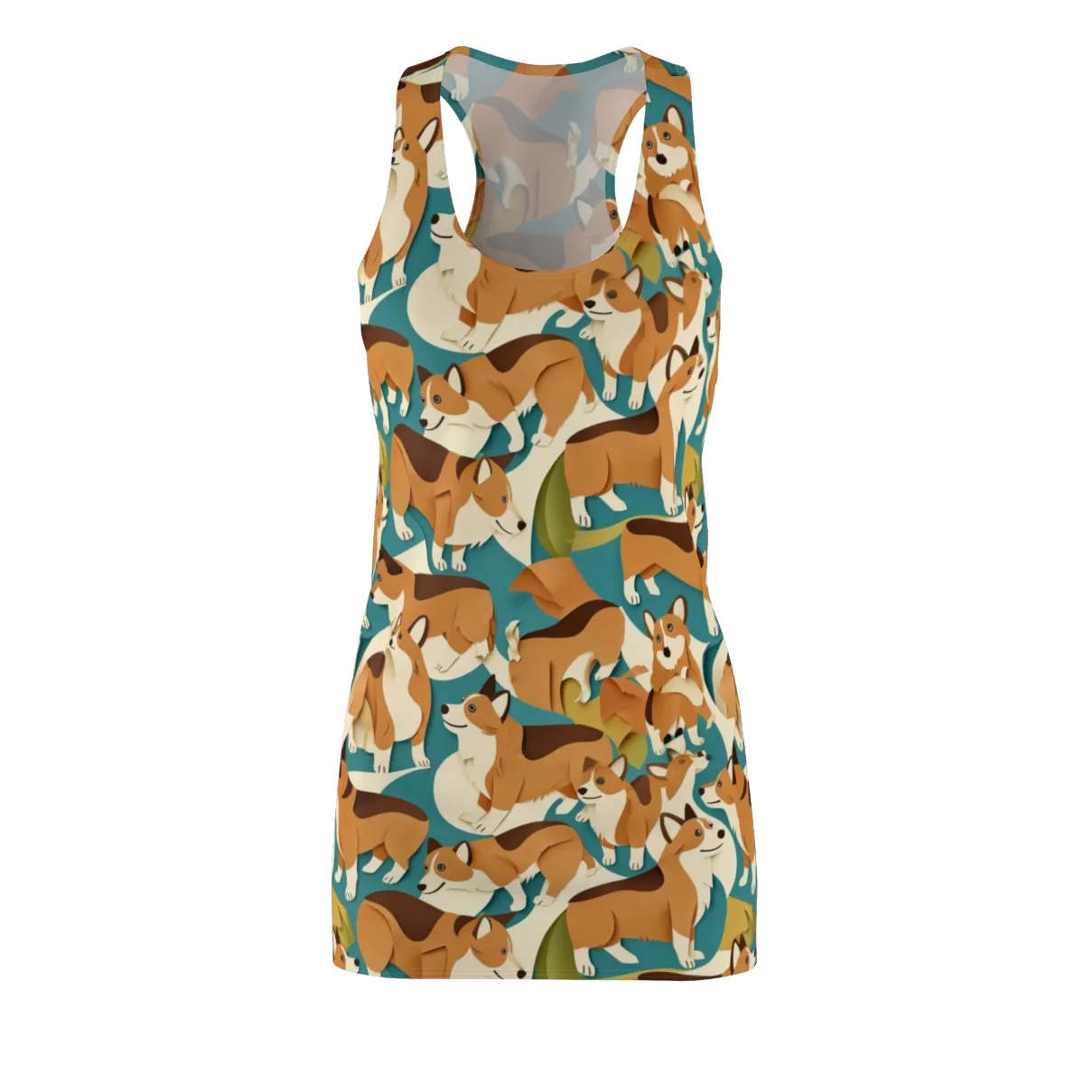 The Corgi Circuit on Racerback Dress — Front