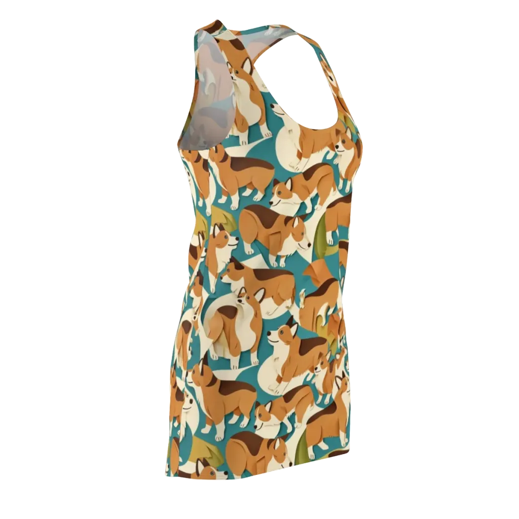 The Corgi Circuit on Racerback Dress — Front Side