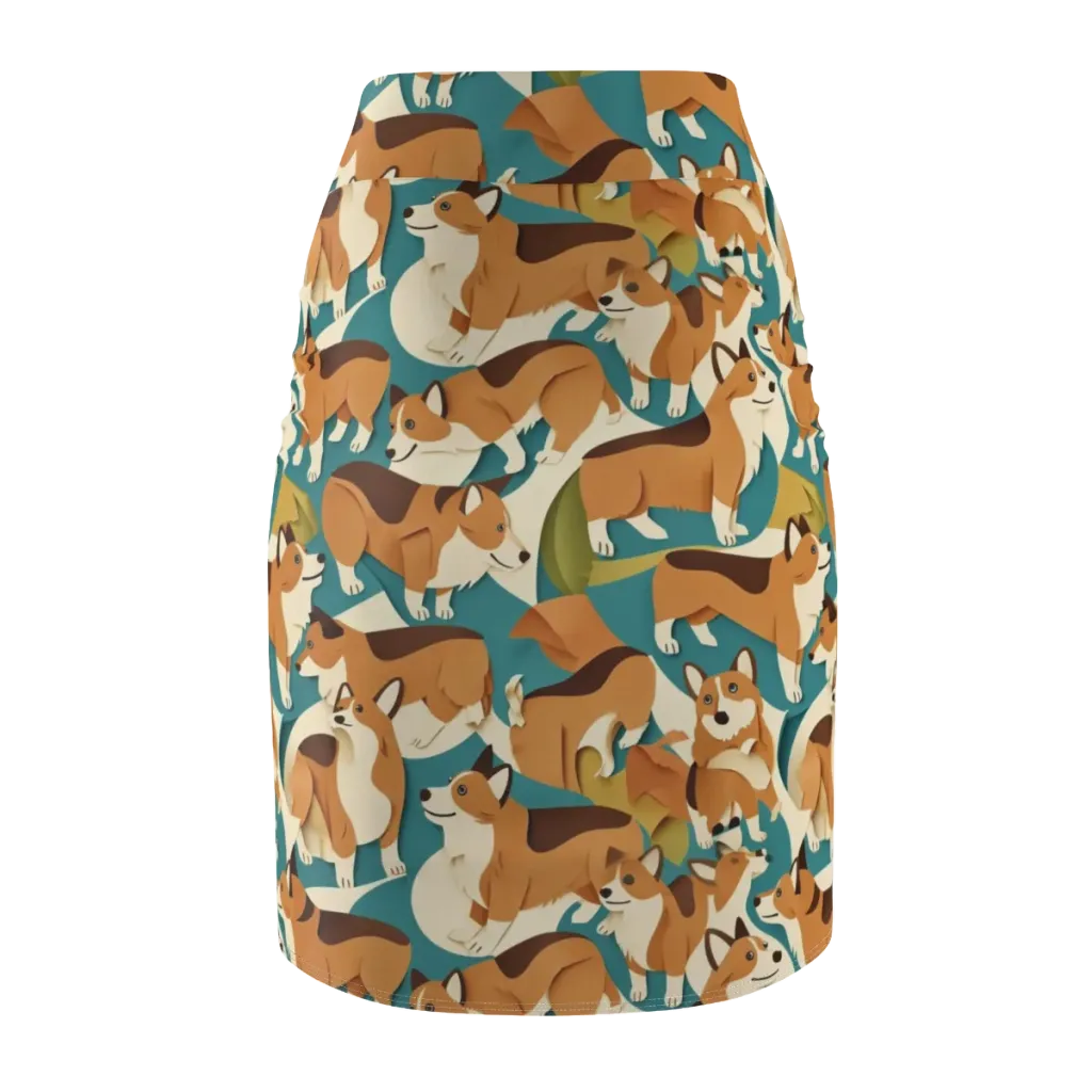 The Corgi Circuit on Pencil Skirt — Back