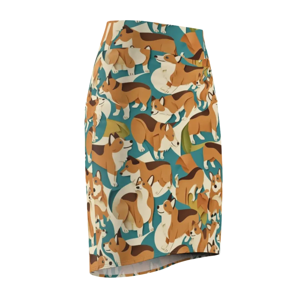 The Corgi Circuit on Pencil Skirt — Front Side