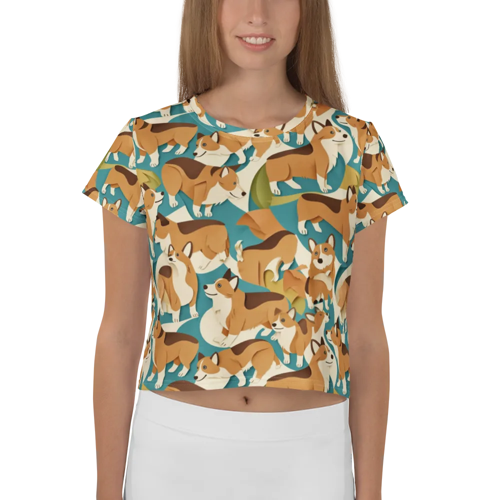 The Corgi Circuit on Crop Tee — Front