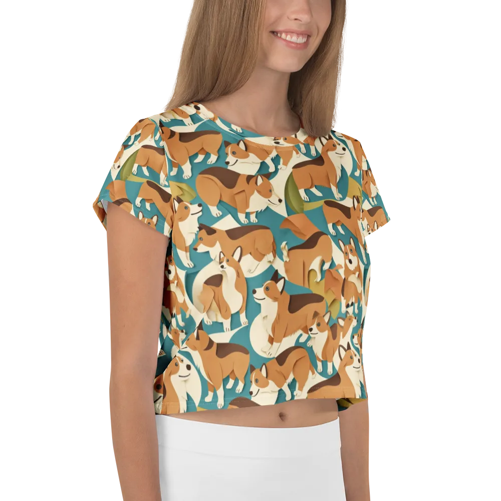 The Corgi Circuit on Crop Tee — Right