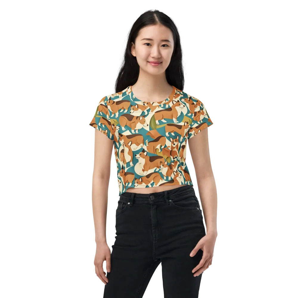 The Corgi Circuit on Crop Tee — Front