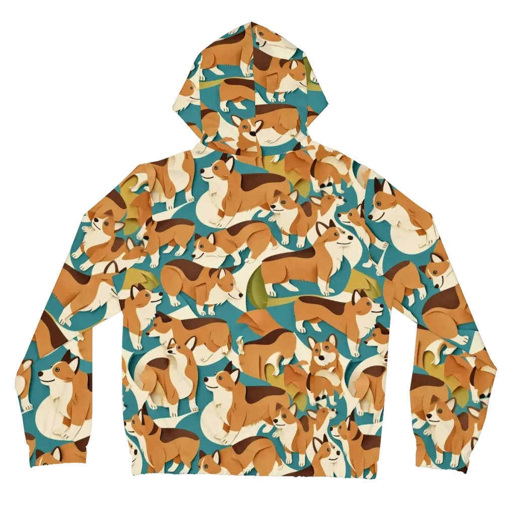 The Corgi Circuit on Women's Full-Zip Hoodie — Back