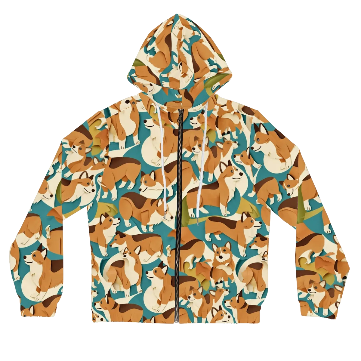 The Corgi Circuit on Women's Full-Zip Hoodie — Front