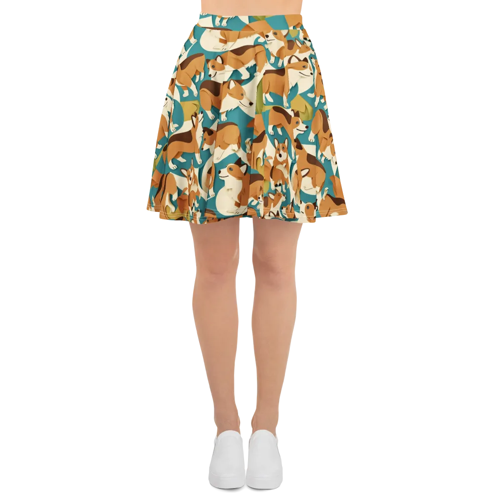 The Corgi Circuit on Skater Skirt — Front