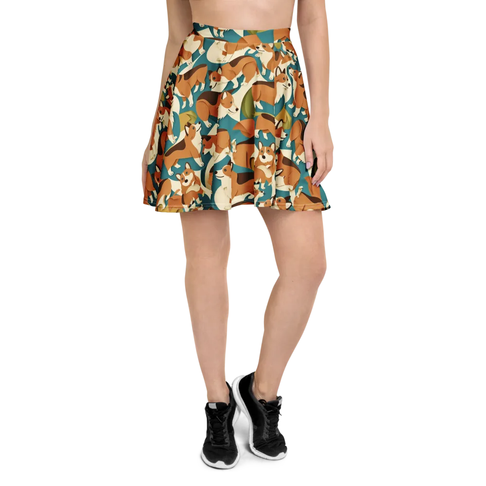 The Corgi Circuit on Skater Skirt — Front