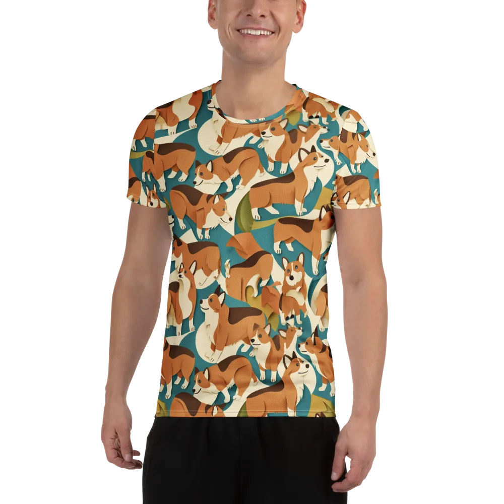 The Corgi Circuit on Men's Athletic T-Shirt — Front