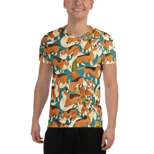 The Corgi Circuit on a Men's Athletic T-Shirt