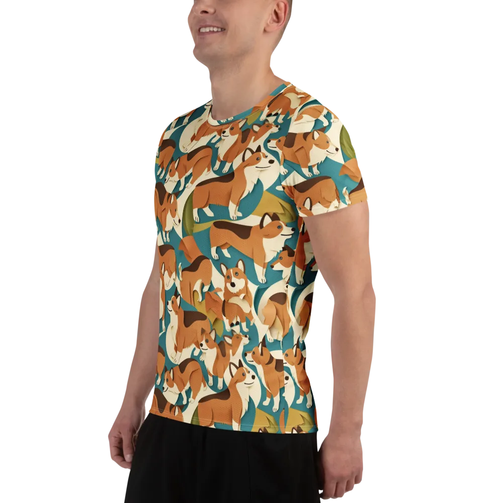 The Corgi Circuit on Men's Athletic T-Shirt — Left