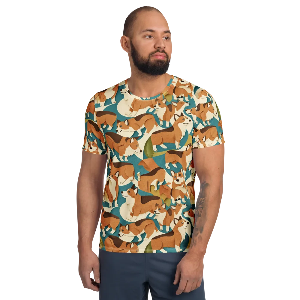 The Corgi Circuit on Men's Athletic T-Shirt — Front