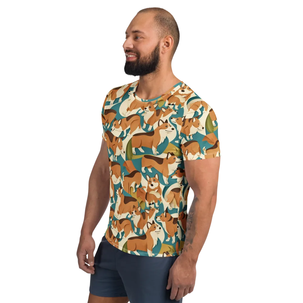 The Corgi Circuit on Men's Athletic T-Shirt — Left
