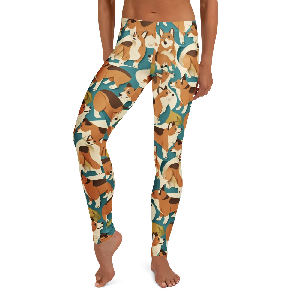 The Corgi Circuit on Leggings — Front