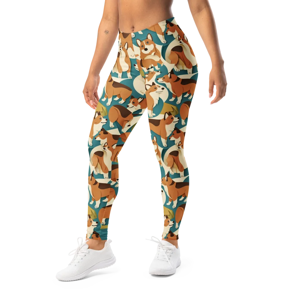 The Corgi Circuit on Leggings — Left Front