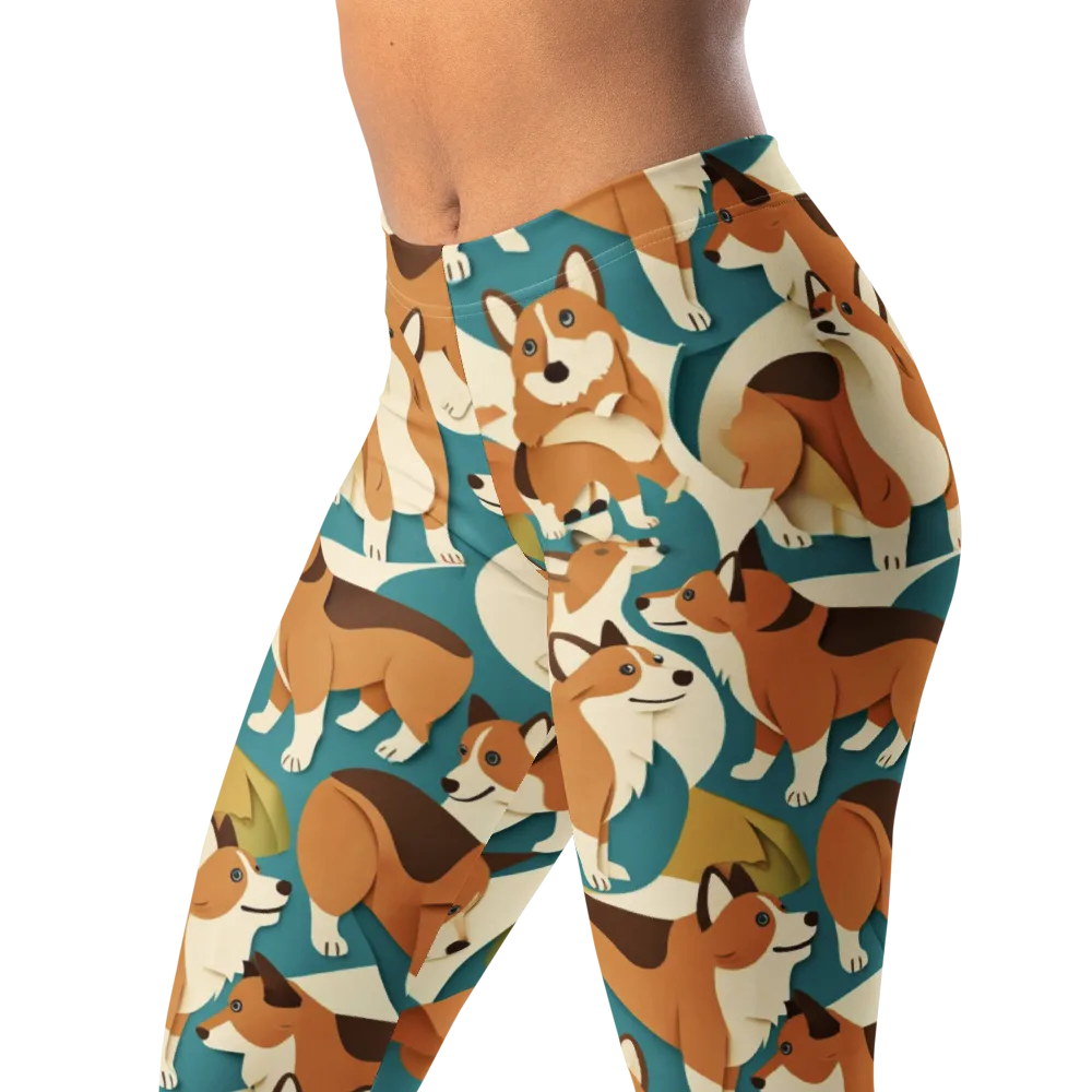 The Corgi Circuit on Leggings — Left Front