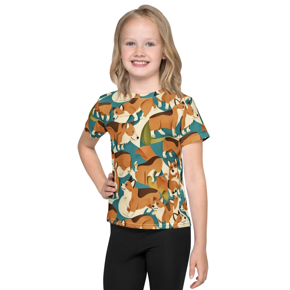 The Corgi Circuit on Kids Crew Neck T-Shirt — Front