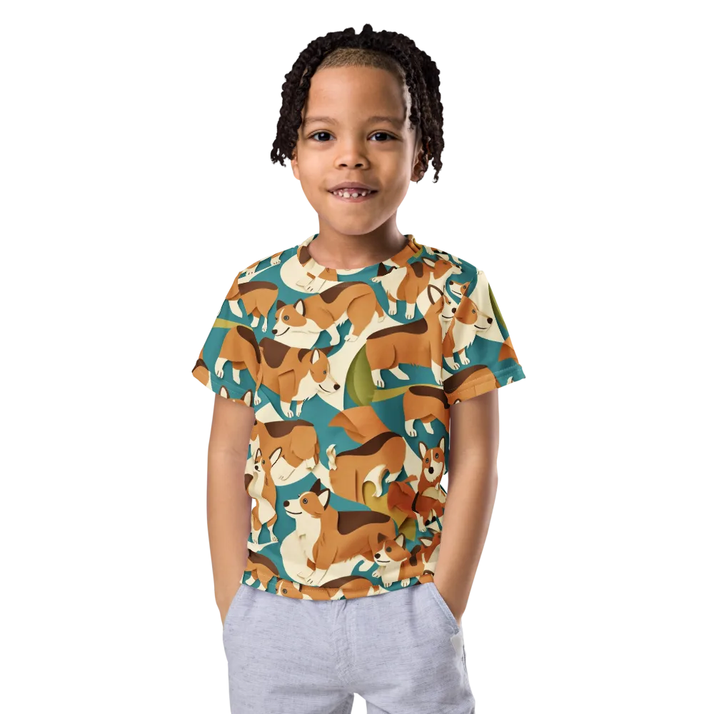 The Corgi Circuit on Kids Crew Neck T-Shirt — Front