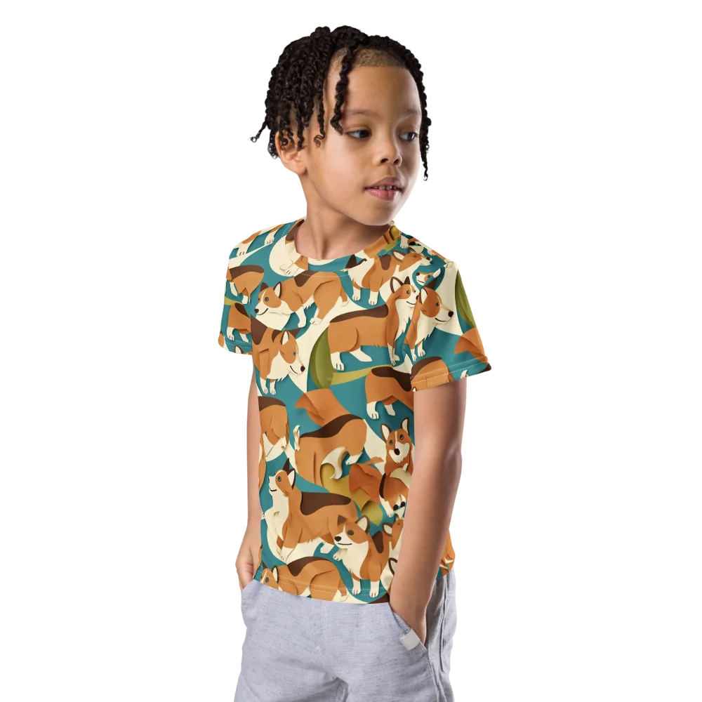 The Corgi Circuit on Kids Crew Neck T-Shirt — Left Front