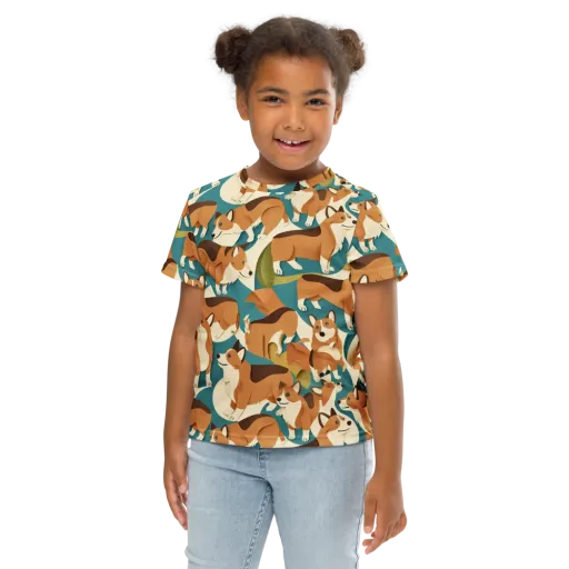 The Corgi Circuit on a Kids Crew Neck T-Shirt