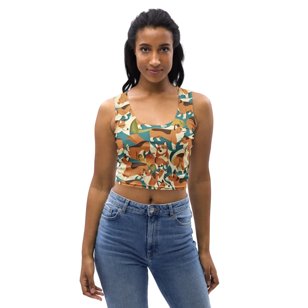 The Corgi Circuit on Crop Top — Front
