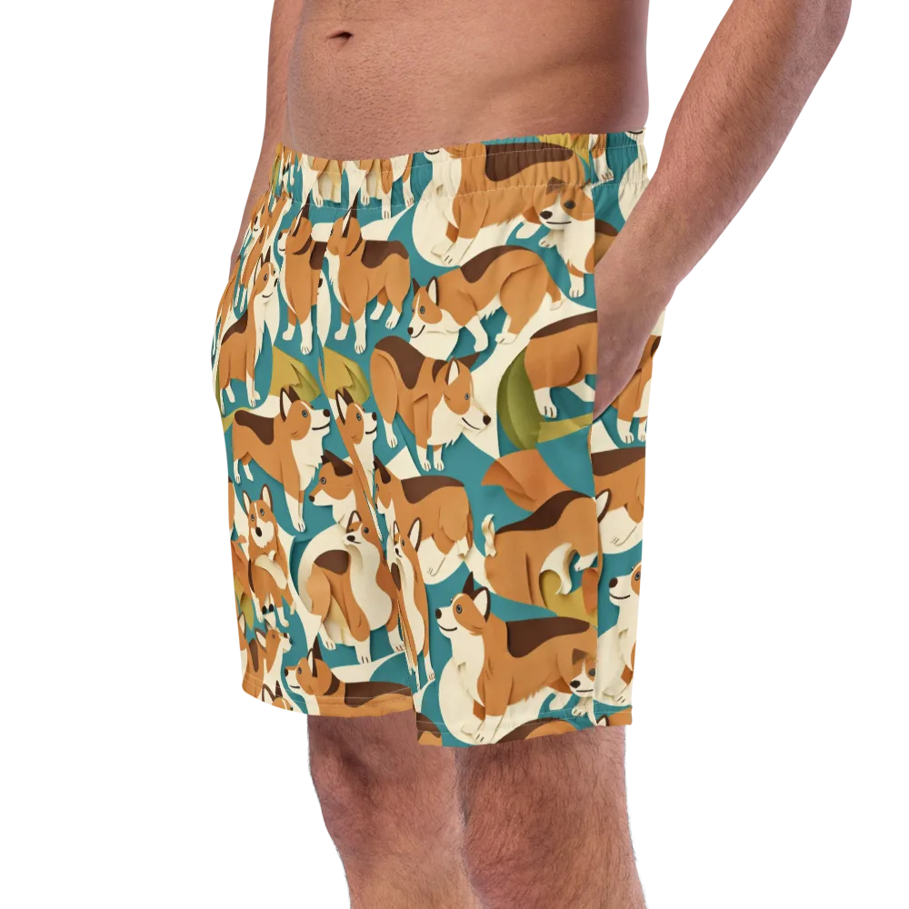 The Corgi Circuit on Swim Trunks — Left Front