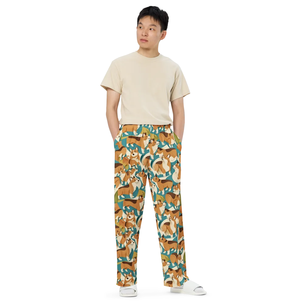 The Corgi Circuit on Wide-Leg Pants — Front