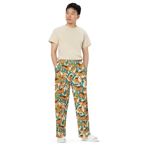 The Corgi Circuit on a Wide-Leg Pants